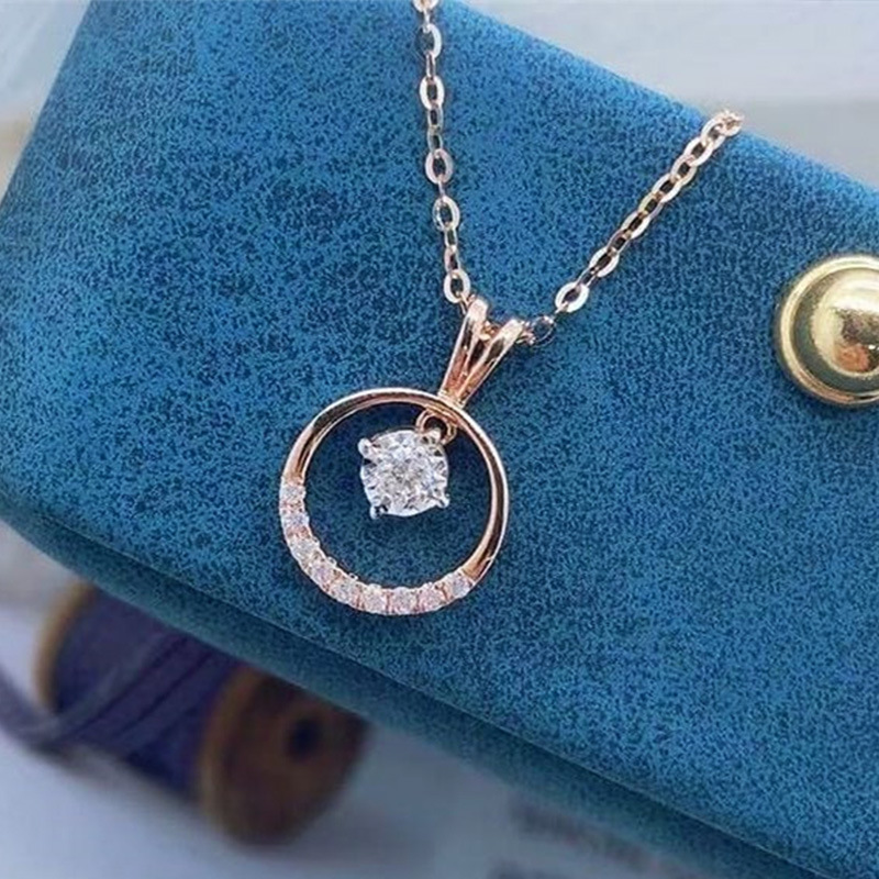 fashion simple star inlaid zircon pendant copper necklace wholesalepicture1