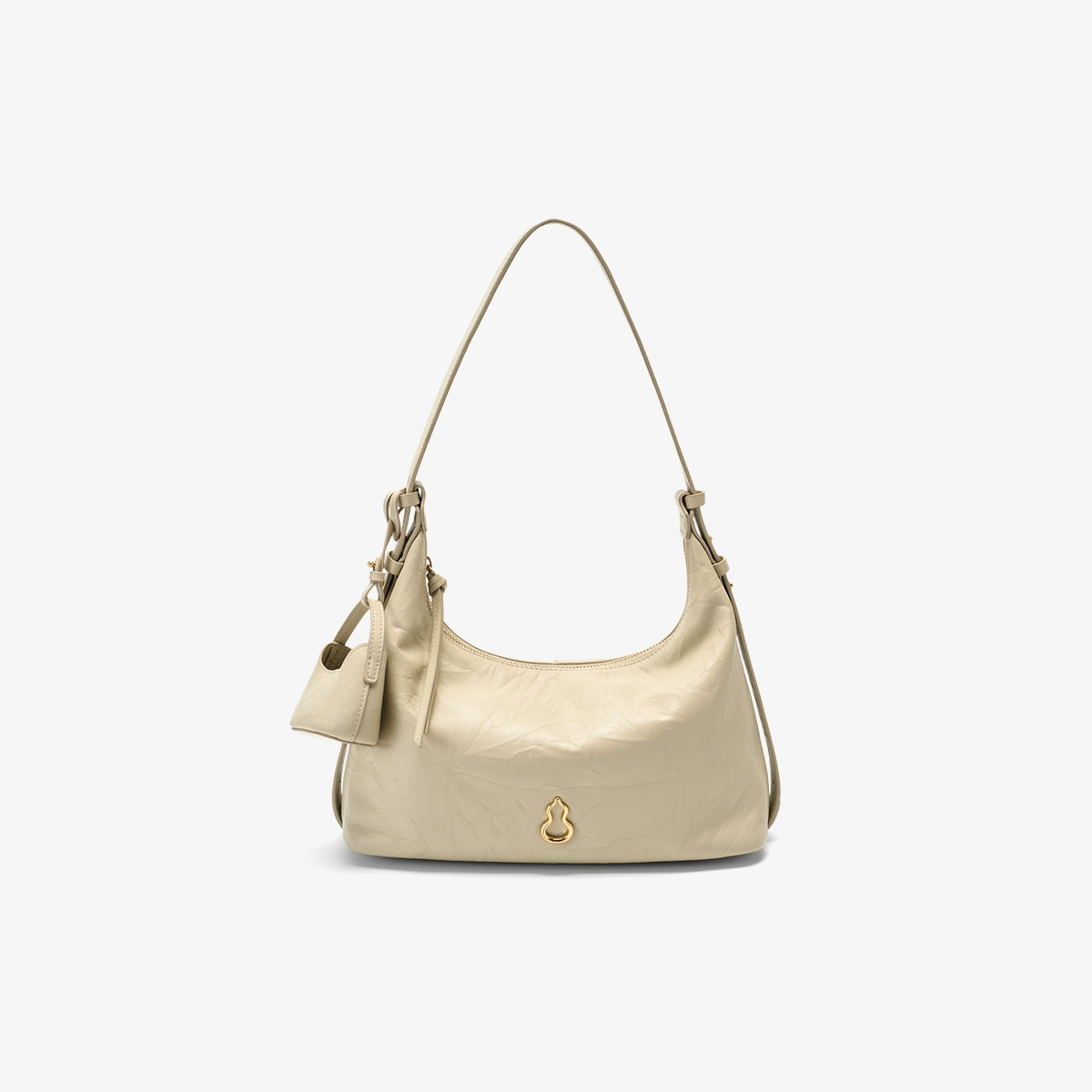 Banpo New Gold Yuan HOBO Underarm Bag Top Grain Cowhide Soft Leather Minimalist Versatile Commuter Crossbody Bag for Women - Thumbnail 7