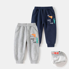 童装秋冬季2025新款韩版儿童裤子男童长裤加绒宝宝运动裤一件代发