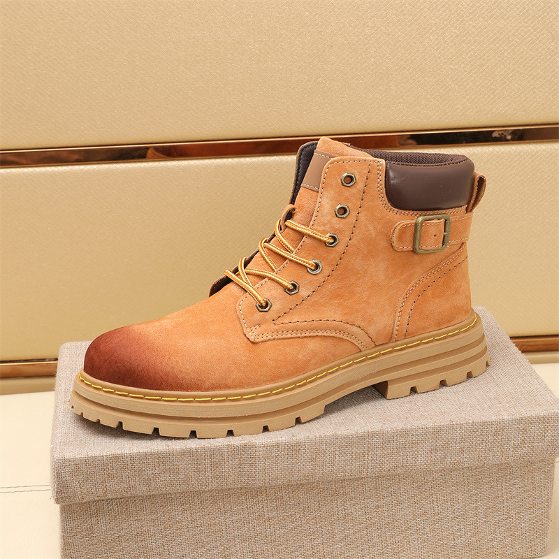 Retro Suede Ankle Boots For Men Soft Sole Height Increasing_voghion.com