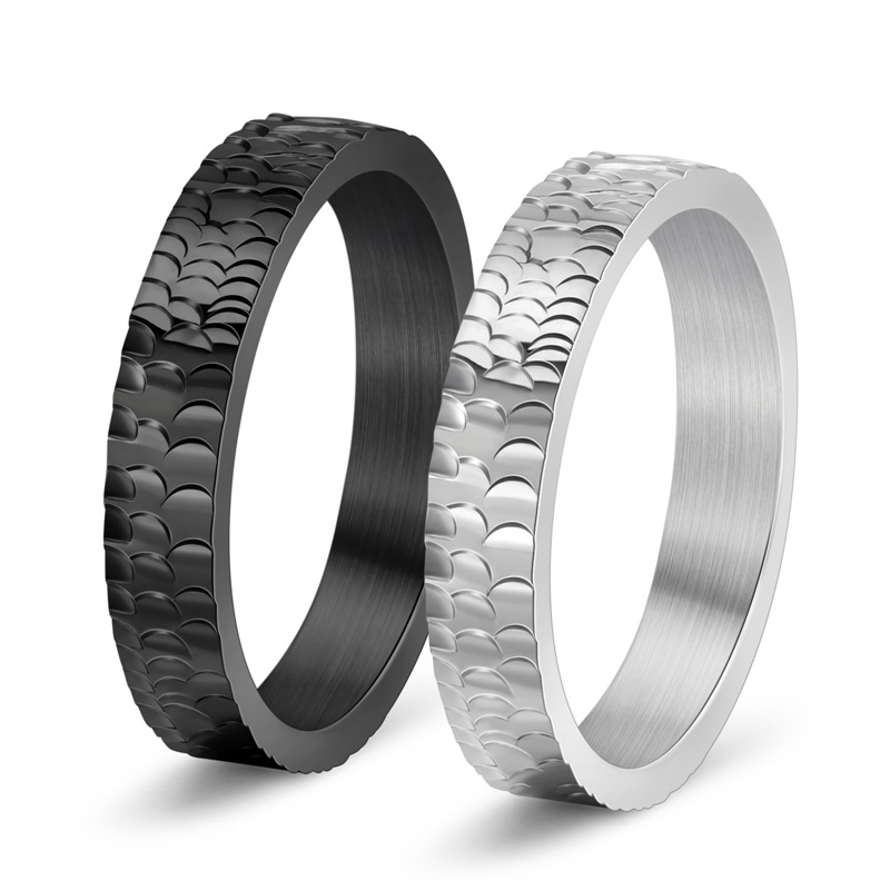Rings Classification Simple Style Geometric Titanium Steel Plating 18K Gold Plated Couple Rings Punk Rings