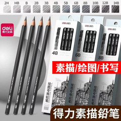 得力スケッチ鉛筆2b4b6b鉛筆初心者絵画炭筆美術生12B14Bスケッチペンセット