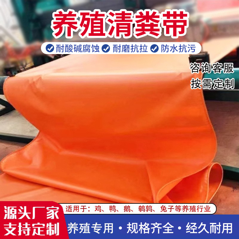 养殖场清粪带鸡舍兔笼蛋鸡养鸡PVC鸡粪带刮粪条全自动夹网布加厚