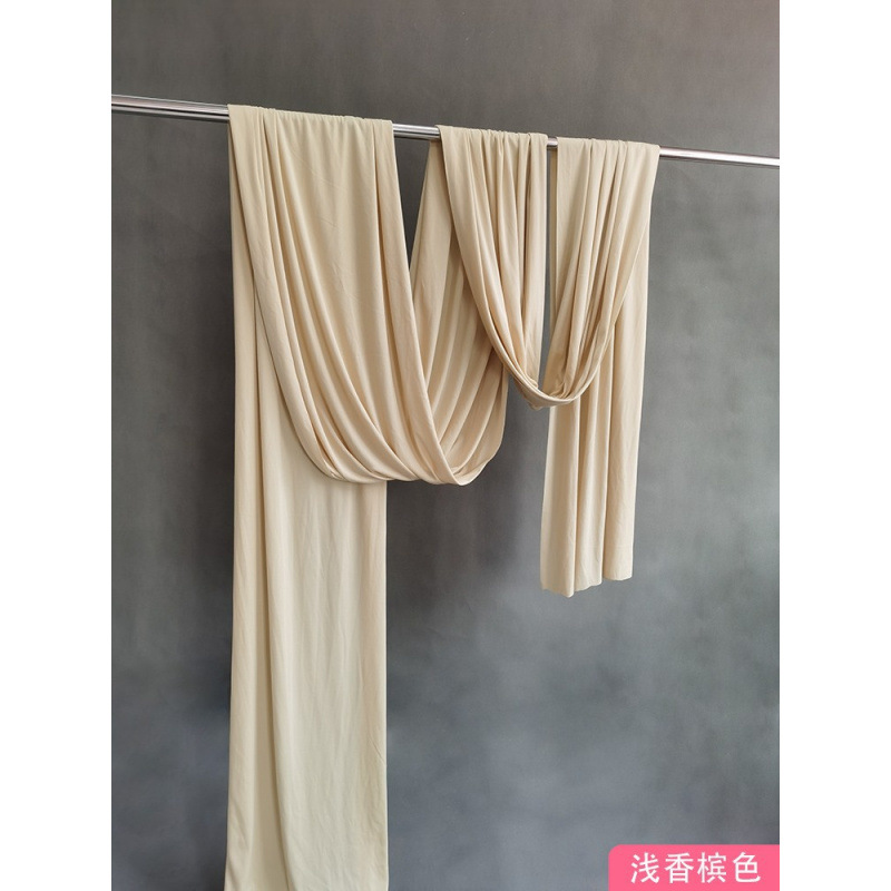 Techo de la boda cortina de seda de leche tela elástica decoración azul cortina de fondo de la sala de bodas coreana