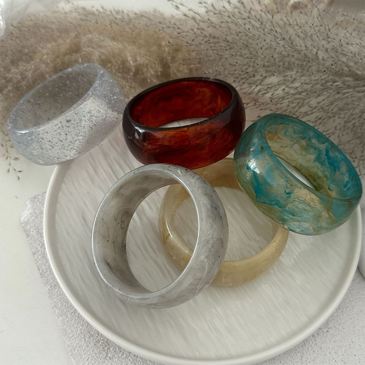 Women's Gender Exaggerated Geometric Acrylic Bangles Wholesale