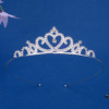 Fashionable hair accessory for princess, crown, metal headband, children's golden water, European style, simple and elegant design