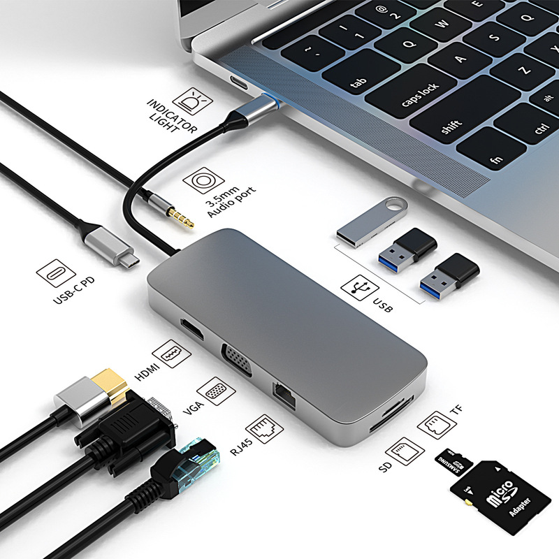クロスボーダー爆金13合1 type-c拡張ドック4k無線充電usb hub多機能拡張ドックハブ|undefined
