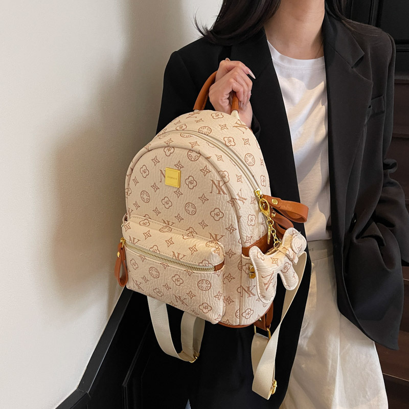 Mochila de mujer de gran capacidad de moda coreana, mochila colgante con estampado de letras de estilo occidental, bolso de mujer de viaje de trabajo, marea
