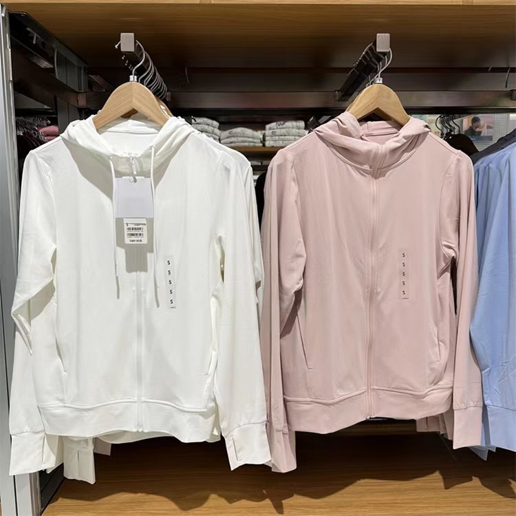 Ropa de protección solar para mujeres pareja de hielo ropa de protección solar anti-UV delgada con capuchón de punto chaqueta transpirable