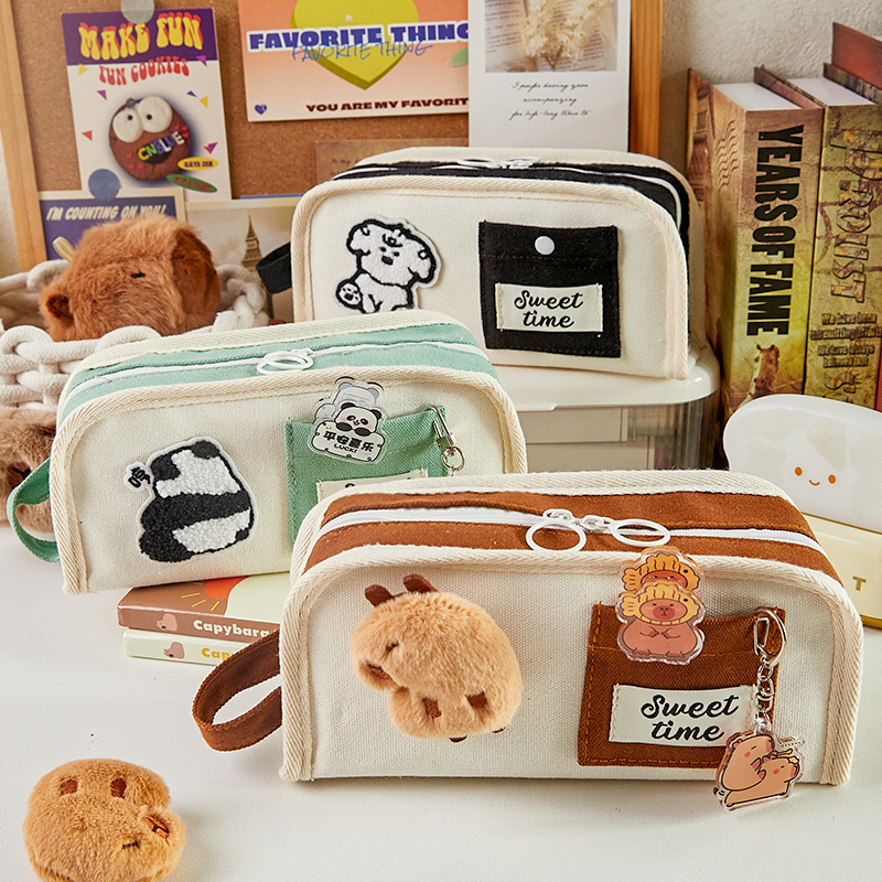 Caja de lápices de dibujos animados Reino Panda caja de lápices de gran capacidad 2024 Nueva Chica caja de papelería de alta apariencia papelería de almacenamiento