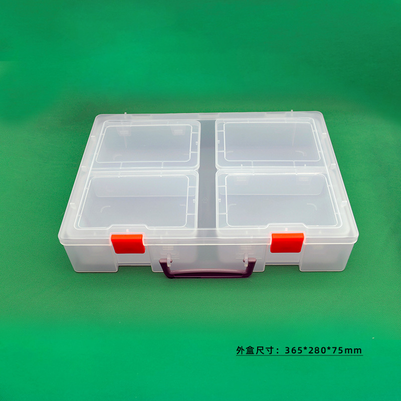 PP de plástico caja vacía portátil de plástico combinación de almacenamiento traje caja de embalaje grande, tamaño pequeño componentes de hardware de almacenamiento