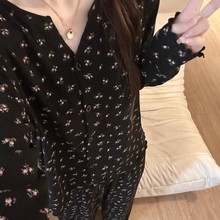 法式甜美慵懒碎花睡衣女秋冬季新款2025大码休闲家居服套装可外穿