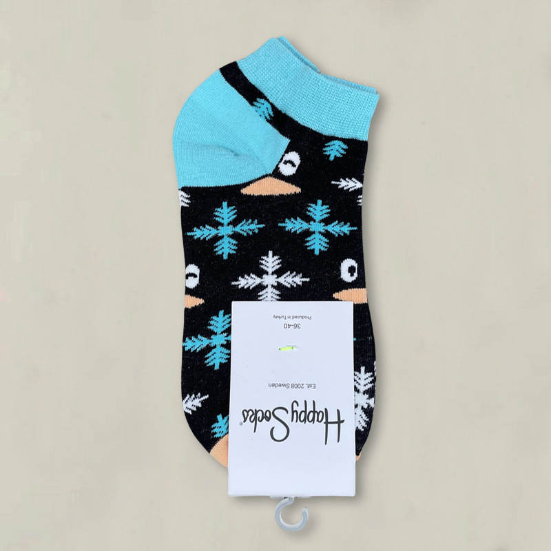 HappySocksハイスキンのショートソックスの漫画の浅い口の低い女性のスウェーデンのファッションのタイプのソックスの春夏のカラー
