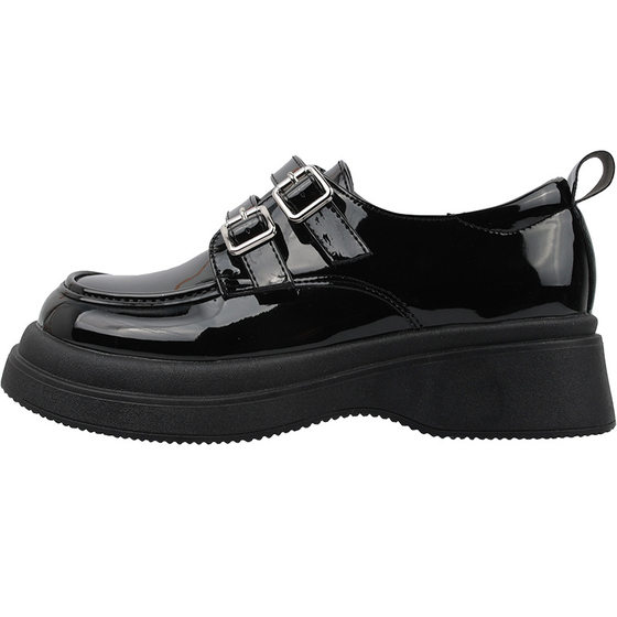 ins simple round toe white all-match British leather shoes women's 2024 New Spring thick bottom Mary Jane single shoes