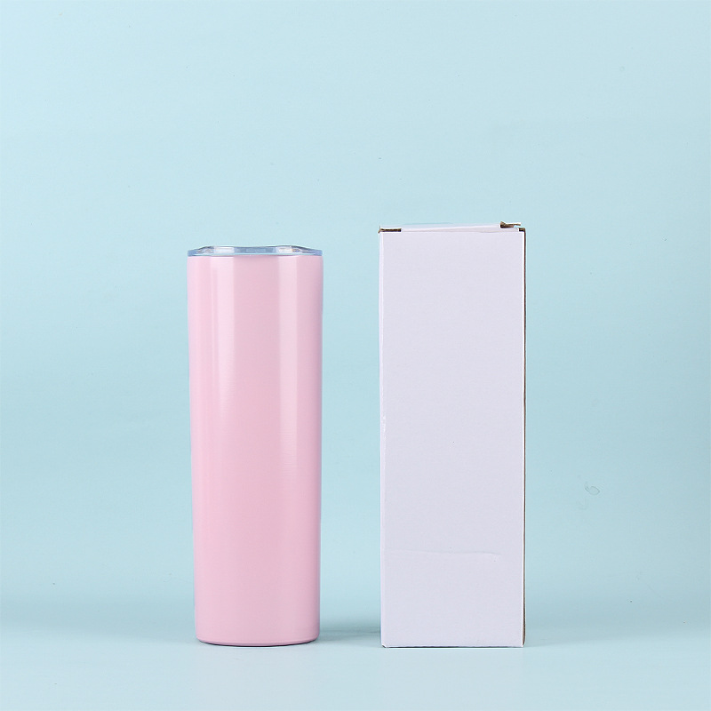 20oz taza de vacío portátil taza recta adelgazante taza de acero inoxidable taza recta taza de coche 600ml