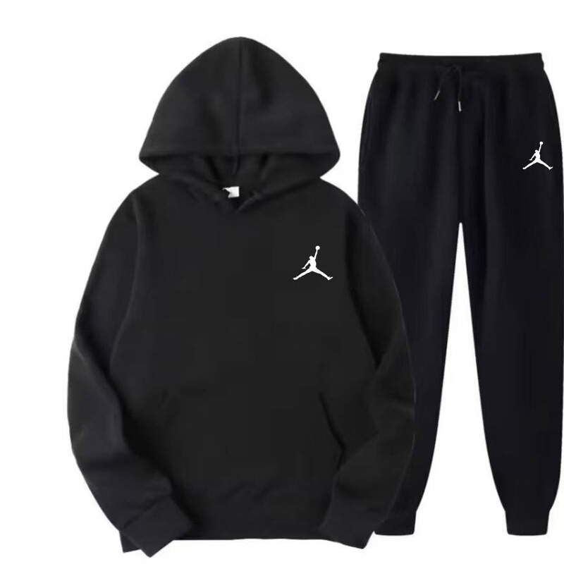 Cross-border new autumn and winter versatile unisex hoodie set, casual sportswear with fleece lining Cross-border new autumn and winter versatile unisex hoodie set, casual sportswear with fleece lining