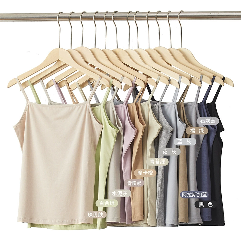 Camisole Женская Черная внутренняя 2749 Хлопок Смешанный модал одна линия шеи подкладка спортивный жилет Mina Shudan