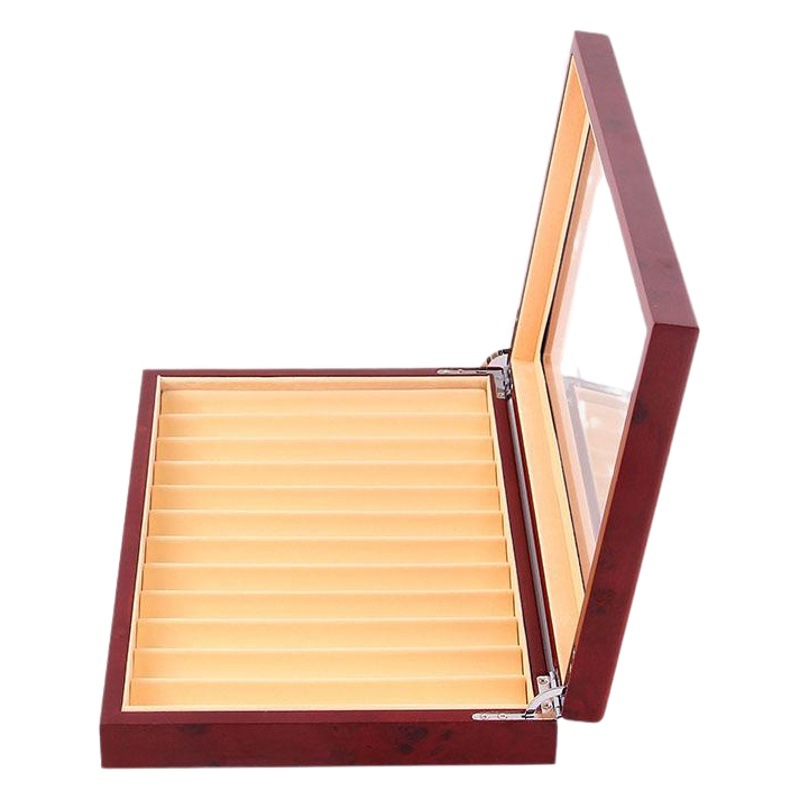 En stock al por mayor pintura de madera de 12 bits de almacenamiento de la pluma caja de embalaje caja de la pluma de madera simple