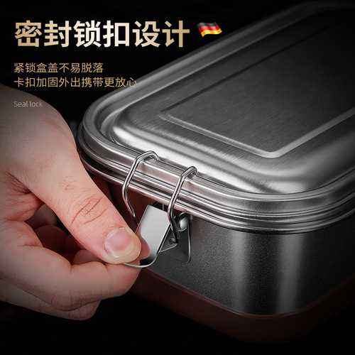 304 stainless steel lunch box, outdoor Japanese-style children's double-layer student lunch box, sealed insulated lunch box