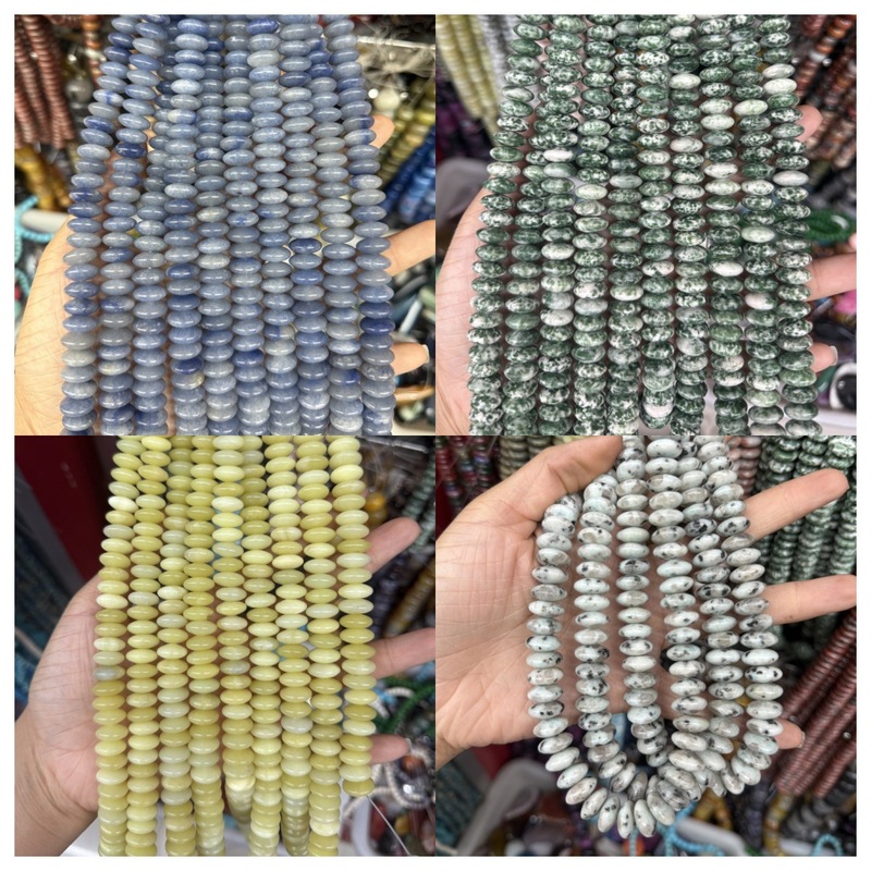 6*12mm算盘珠散珠天然玛瑙玉石飞碟珠diy实拍配件尖珠隔珠项链批|undefined
