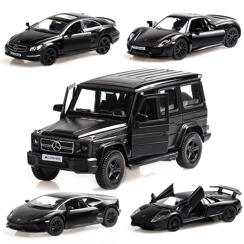 (Boxed simulation 1: 36 big Ben G63 Frosted Black alloy car model Land Rover Bentley simulation pull-back sports car model