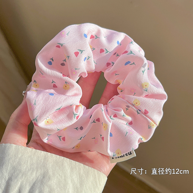 赵露思同款蕾丝发圈丸子头发绳高级感大肠发圈绑头发头花发饰批发|undefined