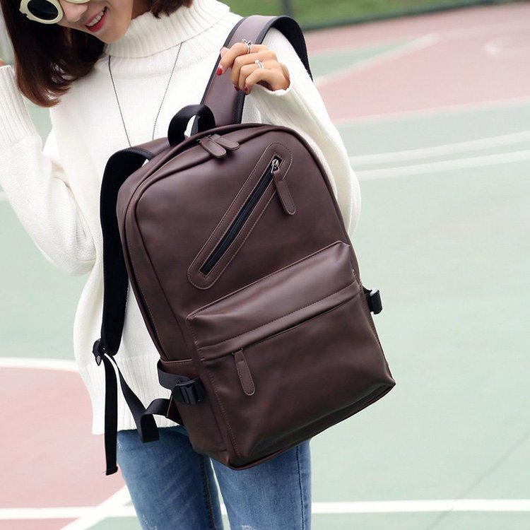 Bolso de viaje de los hombres ocasionales bolso de los hombres de moda mochila estudiante de secundaria estudiante Mochila De Cuero PU moda estilo coreano mochila