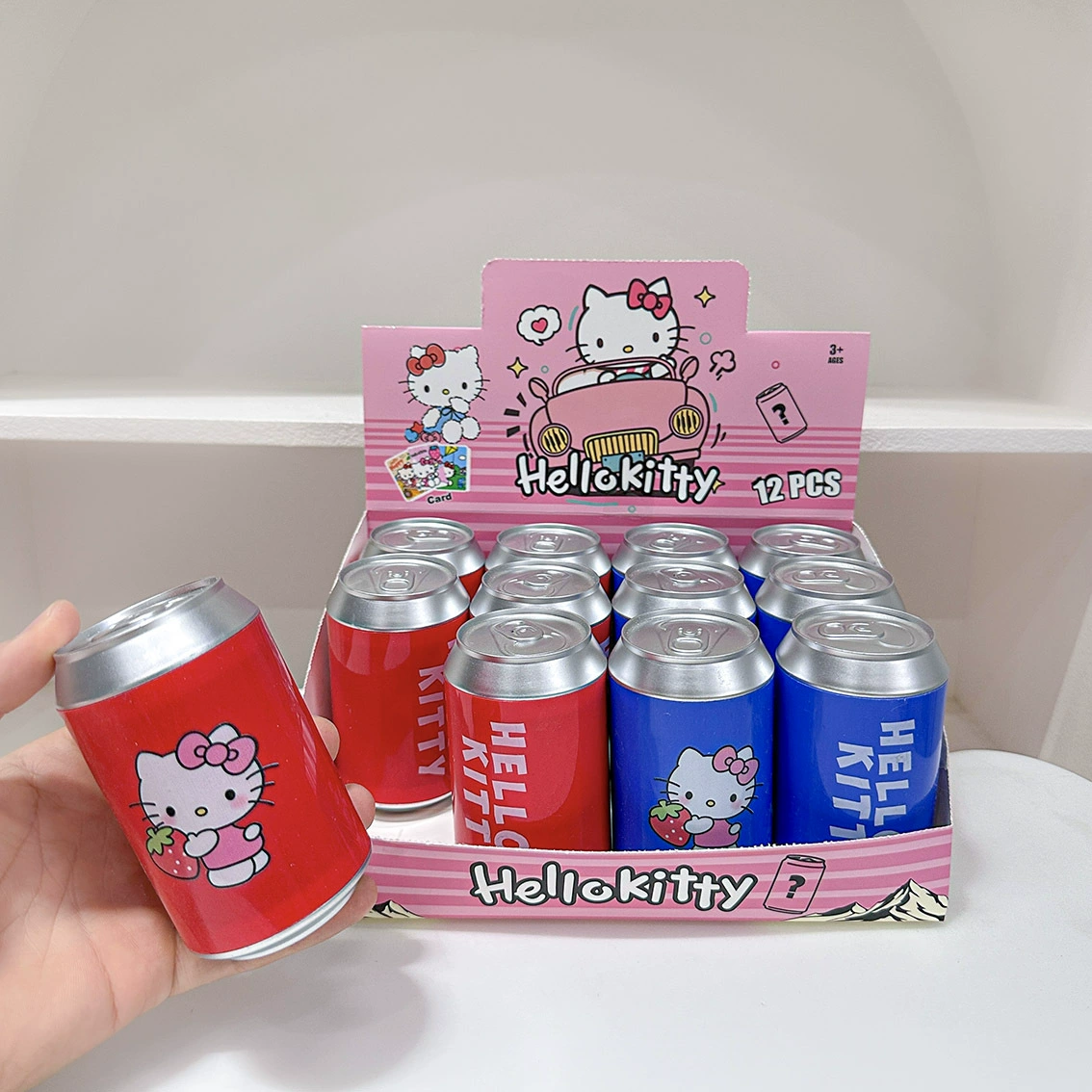 Граница Hello Kitty слепой ящик, слепой ящик из банки Coca-Cola, популярный в Юго-Восточной Азии брелок, слепая банка, настольное украшение, модная игра