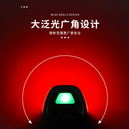 Cross-border new mountain bike cycling warning light outdoor wide-angle curved COB backpack light running bicycle rear light