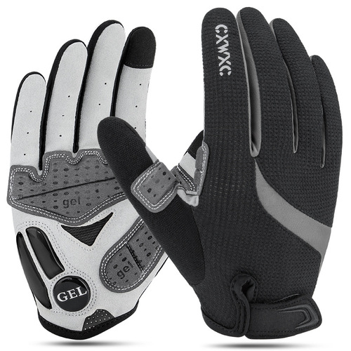 Cycling gloves mountain bike spinning shock-absorbing long finger gloves winter outdoor sports equipment