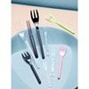 Morning glory disposable Plastic fork Moon Cake fruit Bamboo transparent