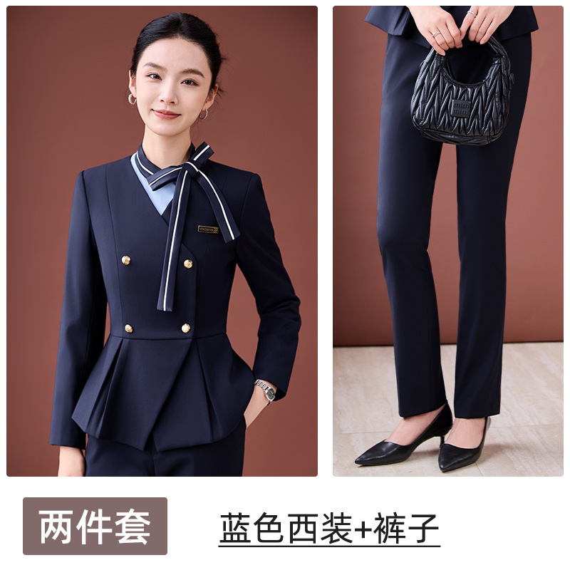 职业套装女长袖时尚气质女神范美容师酒店前台接待金店售楼部工装|undefined