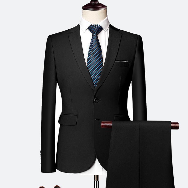 New Four Seasons Youth Slim-fit Suit suit Men's Suit suit Two-piece Full Dress Best Man Group Dress