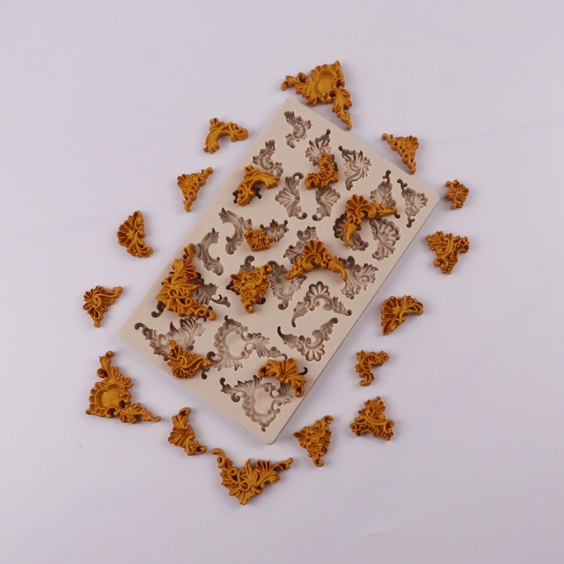 Herramientas para hornear una variedad de estilo europeo retro en relieve molde de pastel de fondant molde de silicona de chocolate DIY molde epoxi