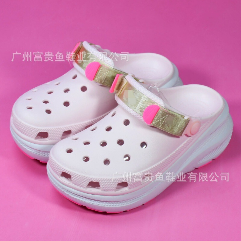26 New Models of Kajia Dynamic Puff Color-Blocked High-Heeled Clogs for Spring and Summer, Women's Shoes, Beach Shoes for Men 214096 26 New Models of Kajia Dynamic Puff Color-Blocked High-Heeled Clogs for Spring and Summer, Women's Shoes, Beach Shoes for Men 214096