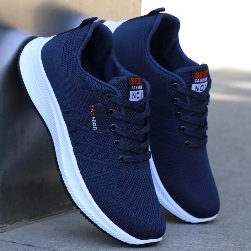 Summer New Men's Shoes Casual Breathable Sneakers Flying Mesh Shoes Soft Sole Hollow Shoes Men's