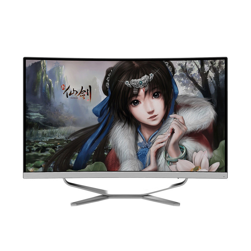 27英寸设计电脑一体机曲面大屏可加装独显电竞网咖游戏电脑整机