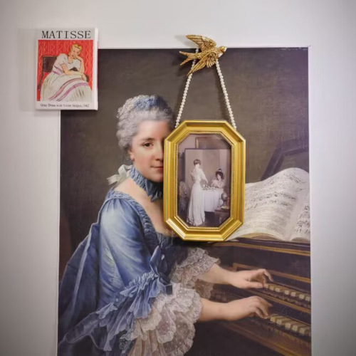 American retro hanging paintings European classical living room background wall combination French restaurant famous house modern decorative painting