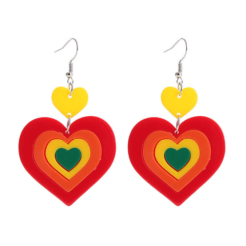 Fashion Letter Heart Shape Arylic Stoving Varnish Women's Drop Earrings 1 Pair display picture 6
