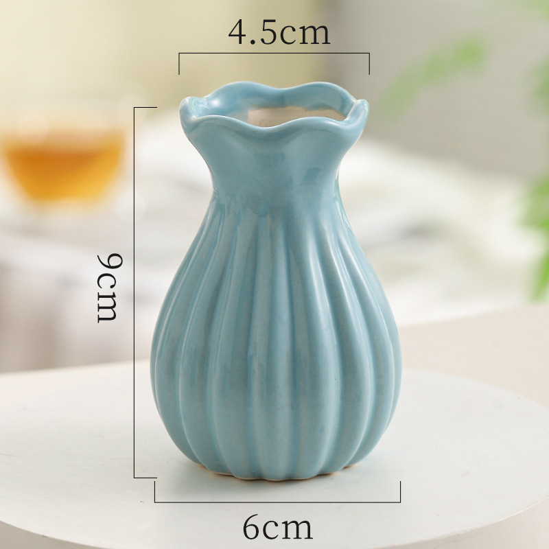 インクリームスタイルデスクトップセラミック花瓶ルームリノベーション小物暖かい模擬花装飾品オフィス装飾|undefined