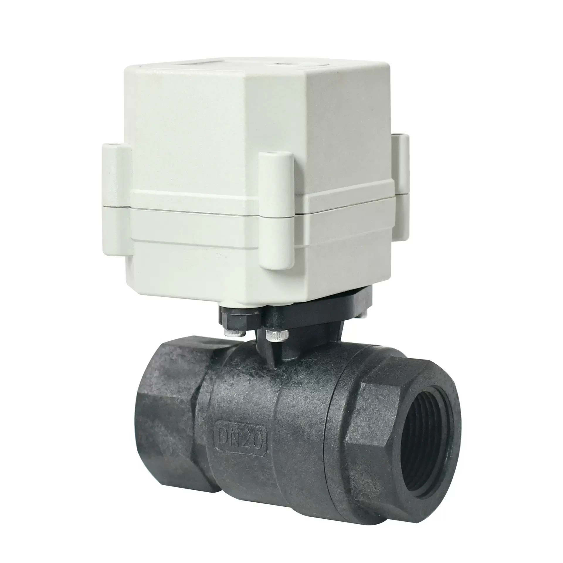 通禾微型电动阀PPO两片式耐酸碱阀门9-24V模拟量调节阀DN8DN15DN2