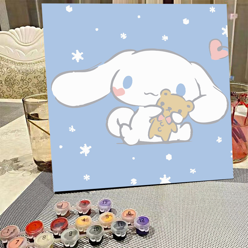 デジタル油絵diyの塗り絵の子供は漫画のアニメを埋めて色を塗ります。|undefined
