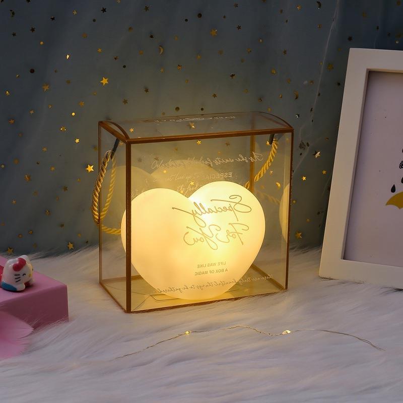 Valentine's Day Gift Creative Heart-shaped Luminous Night Light High-level Wedding Accompanying Gift Birthday Gift suit
