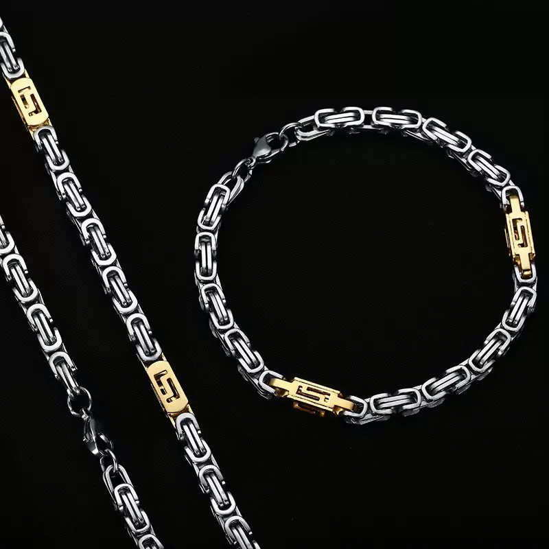 【高启强同款手链】拜占庭帝王个性情侣钛钢潮男古巴链定制链条
