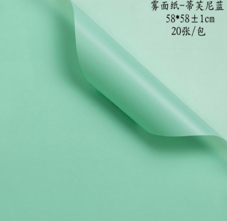 Papel liso de color sólido de estilo coreano papel de regalo de flores papel mate impermeable translúcido papel de ramo papel de embalaje floral material de papel