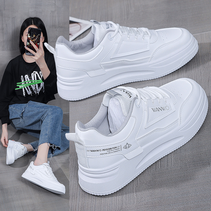 新款小白鞋2021秋季厚底時尚網紅增高板鞋學生透氣運動女鞋