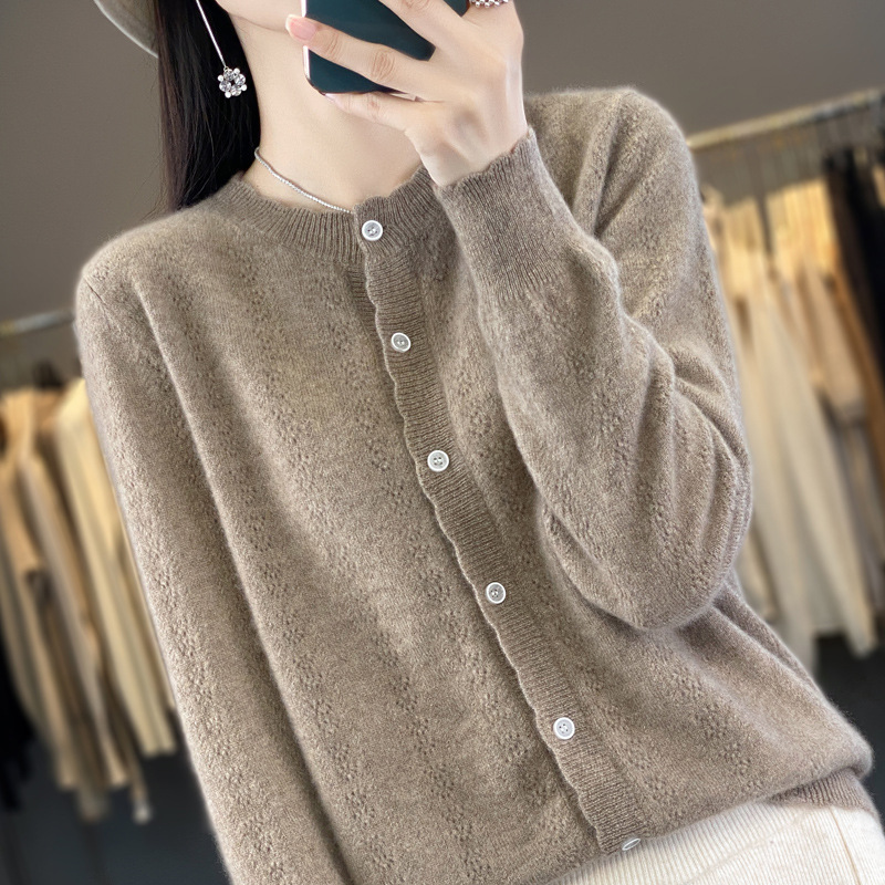 Woolen demi-season cardigan