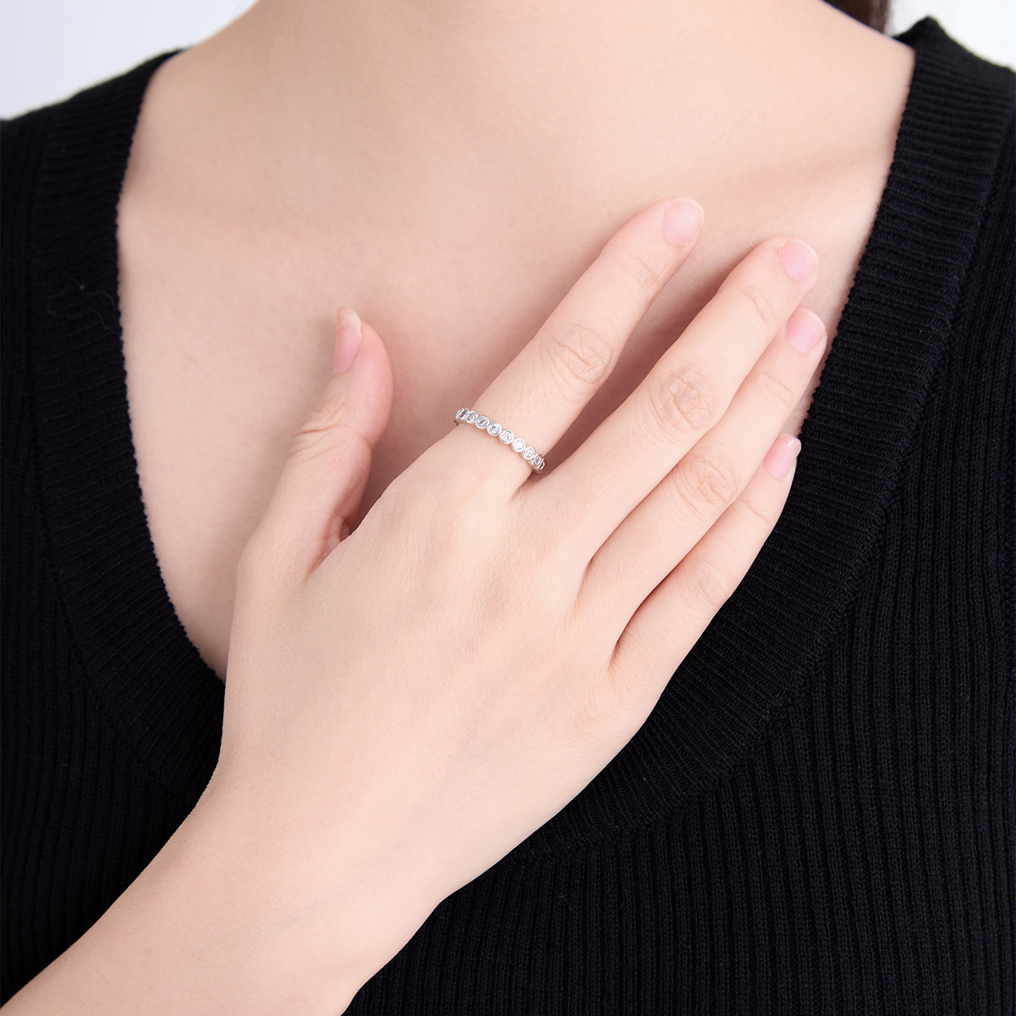 Anillo Circular Geométrico de Aleación, Galvanizado, para Mujer
