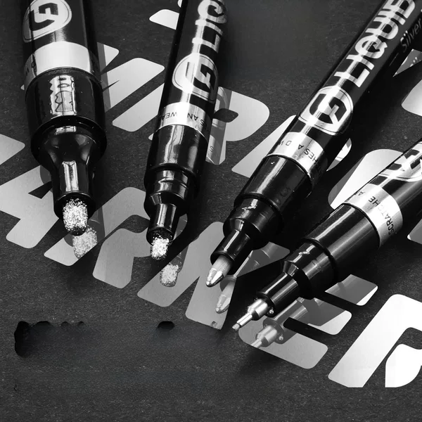 Guangna Gold Silver Metal High Glow Pen Handmade Graffiti Model Coloring Electroplating Paint Pen Mirror Chrome Plating Marker Pen