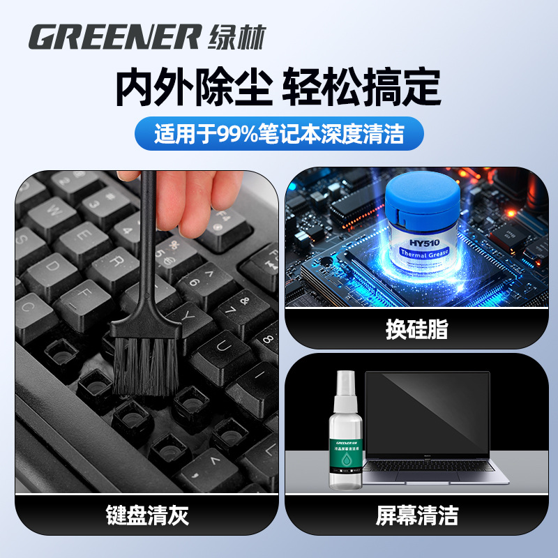 Herramientas de limpieza de cenizas para portátiles de Green Forest, destornillador especial para desmontaje de computadoras Lenovo para eliminar polvo y cambiar grasa de silicona